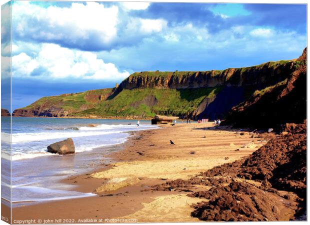 Cayton Bay, Yorkshire. Canvas Print by john hill