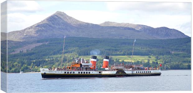 PS Waverley arriving at Brodick, Isle of Arran Canvas Print by Allan Durward Photography