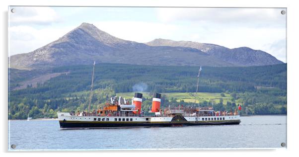 PS Waverley arriving at Brodick, Isle of Arran Acrylic by Allan Durward Photography