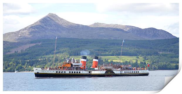 PS Waverley arriving at Brodick, Isle of Arran Print by Allan Durward Photography