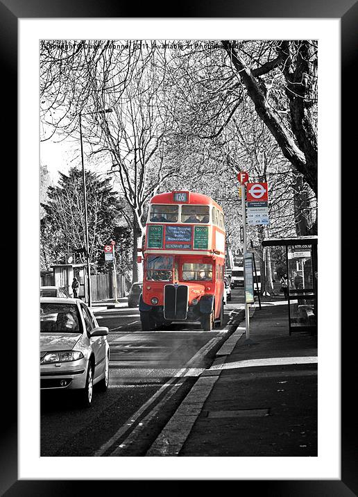 London RT Red Bus Framed Mounted Print by Dawn O'Connor
