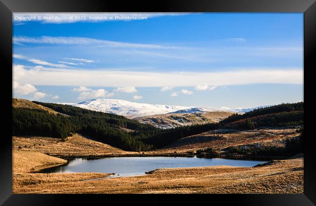 Plynlimon Mountain Lake Ceredigion Wales Outdoor Framed Print by Pearl Bucknall
