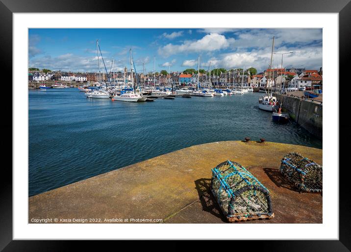 Anstruther Harbour and Marina, Fife Framed Mounted Print by Kasia Design