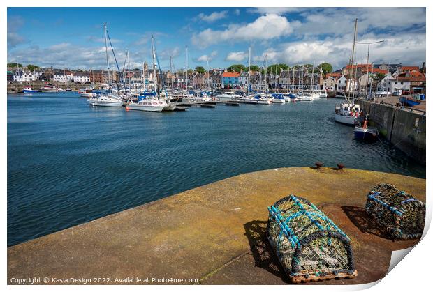 Anstruther Harbour and Marina, Fife Print by Kasia Design