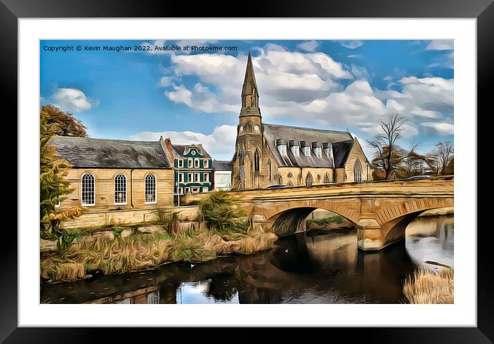St Georges Church In Morpeth (Digital Art Version) Framed Mounted Print by Kevin Maughan