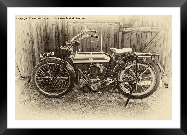 1923 Triumph Model SD 550cc Framed Mounted Print by Andrew Harker
