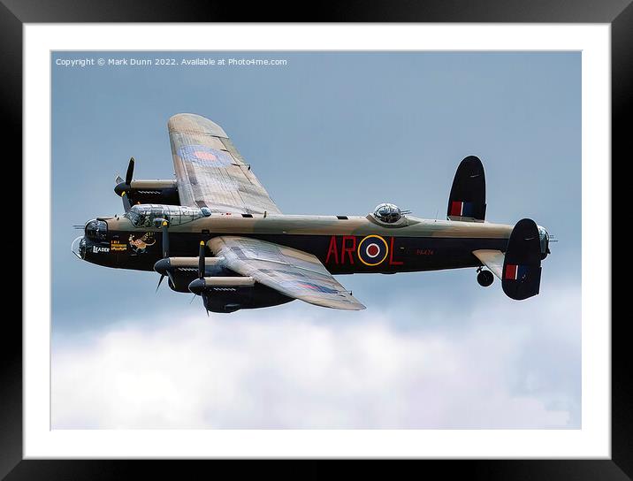 Lancaster Aircraft in Flight Framed Mounted Print by Mark Dunn