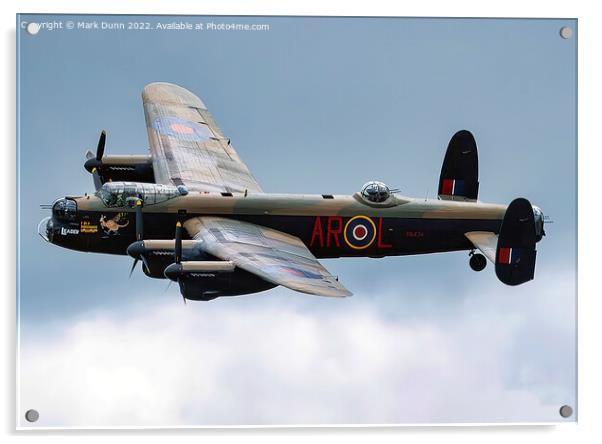 Lancaster Aircraft in Flight Acrylic by Mark Dunn