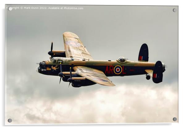 Lancaster Aircraft in flight Acrylic by Mark Dunn
