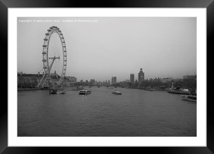 London Eye Framed Mounted Print by kathy white