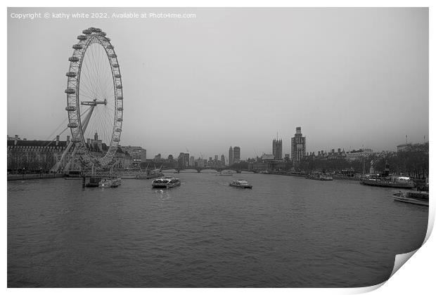 London Eye Print by kathy white