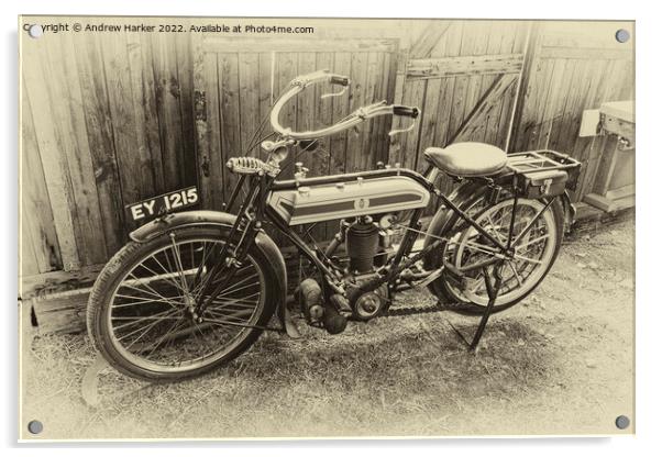 1923 Triumph Model SD 550cc Acrylic by Andrew Harker