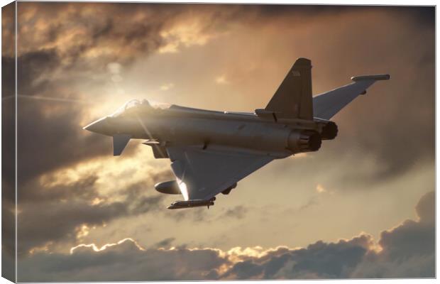 Eurofighter Typhoon Sunset Canvas Print by J Biggadike