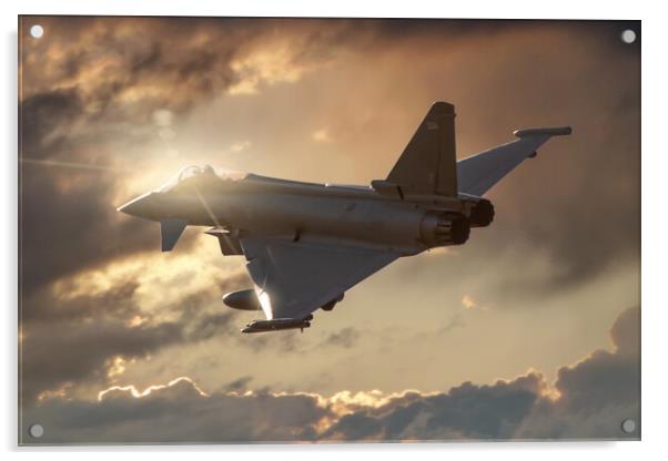 Eurofighter Typhoon Sunset Acrylic by J Biggadike