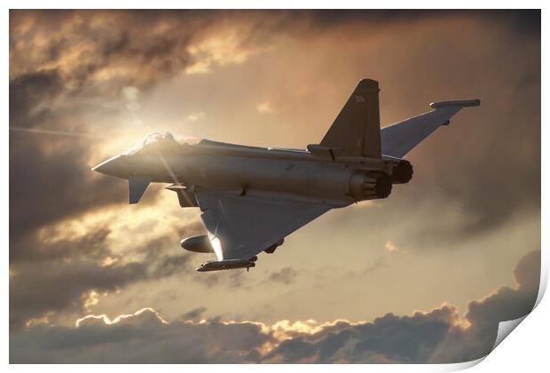 Eurofighter Typhoon Sunset Print by J Biggadike