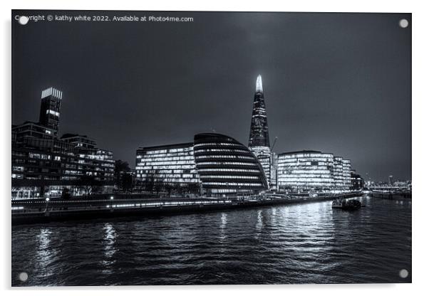 The Shard black and white Acrylic by kathy white