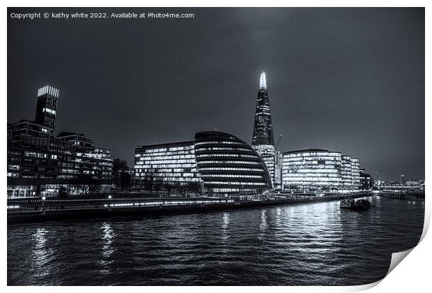 The Shard black and white Print by kathy white