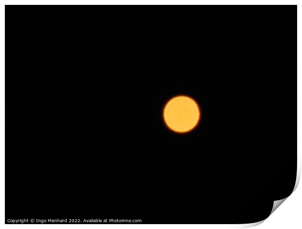 The Venus planet viewed with super zoom in the dark night sky Print by Ingo Menhard
