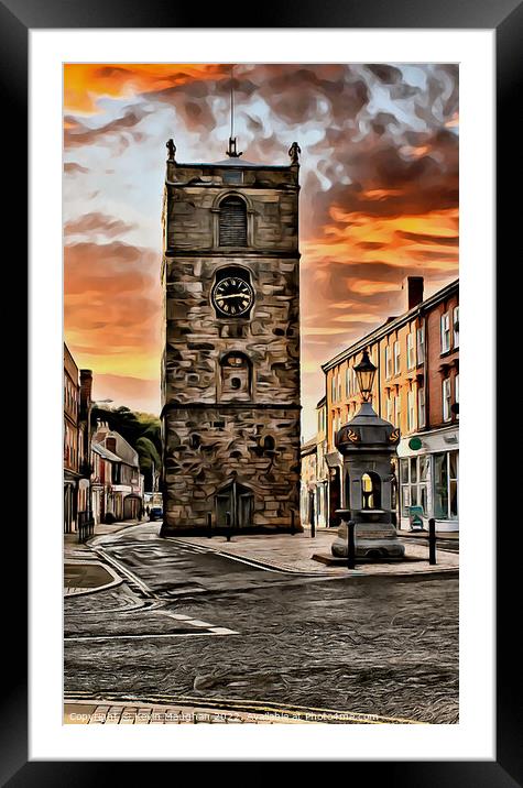 Morpeth Clock Tower (Digital Art Image) Framed Mounted Print by Kevin Maughan