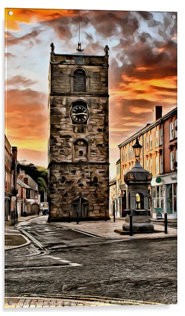 Morpeth Clock Tower (Digital Art Image) Acrylic by Kevin Maughan