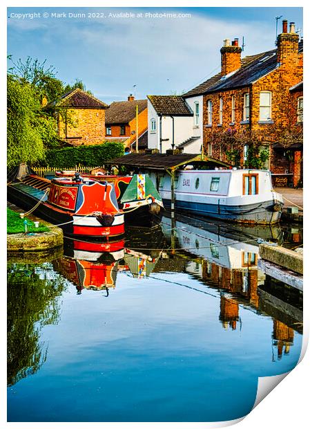 Canal Boats at Shardlow in Derbyshire  Print by Mark Dunn