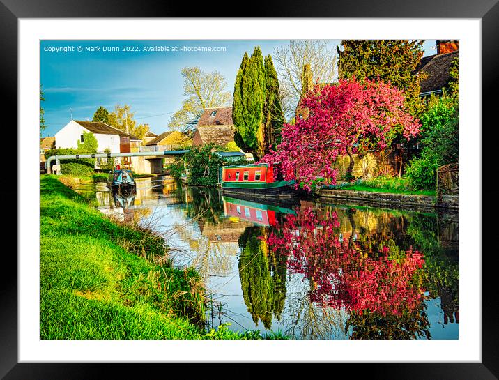 Boats on a Canal at Shardlow in Derbyshire  Framed Mounted Print by Mark Dunn