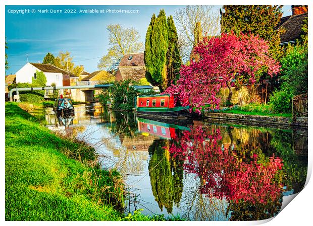Boats on a Canal at Shardlow in Derbyshire  Print by Mark Dunn