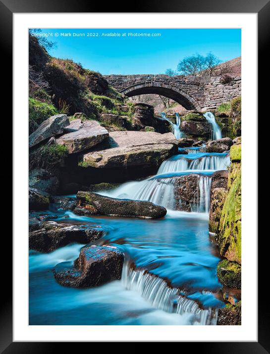 Three Shires Head Waterfalls Framed Mounted Print by Mark Dunn