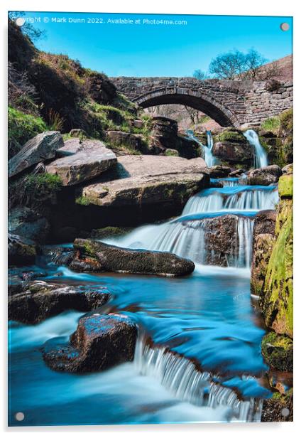 Three Shires Head Waterfalls Acrylic by Mark Dunn