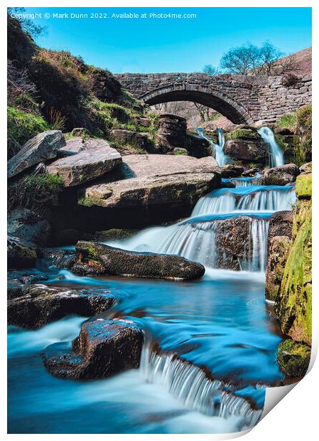 Three Shires Head Waterfalls Print by Mark Dunn