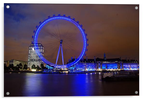 The wheel of London 1 Acrylic by Jose Manuel Espigares Garc