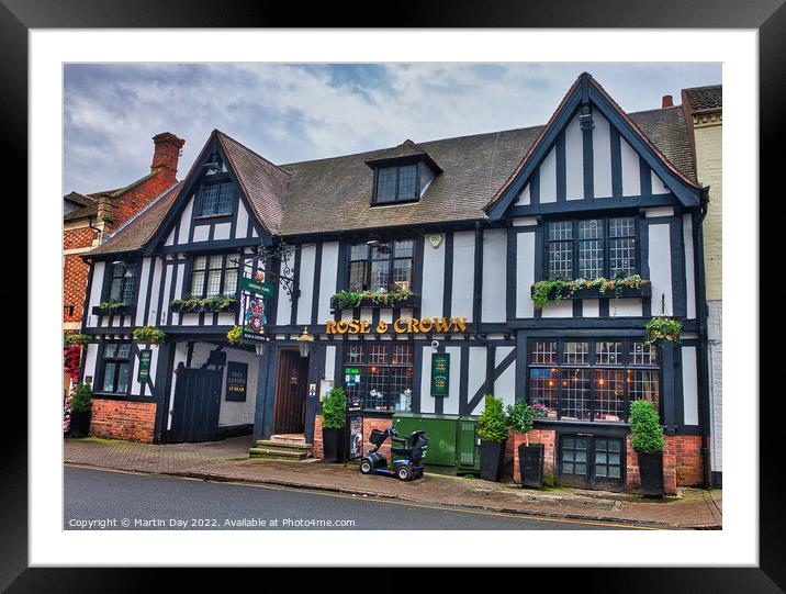 The Rose and Crown in Stratford upon Avon Framed Mounted Print by Martin Day