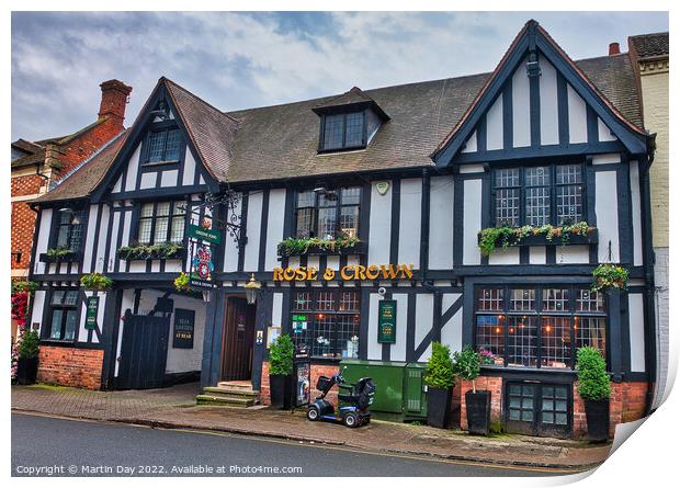 The Rose and Crown in Stratford upon Avon Print by Martin Day