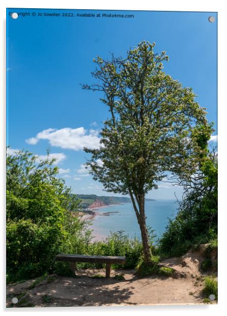 Sidmouth from Peak Hill Acrylic by Jo Sowden