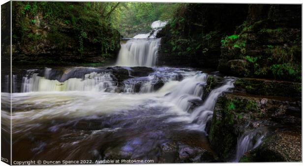 Brecon Waterfall Canvas Print by Duncan Spence