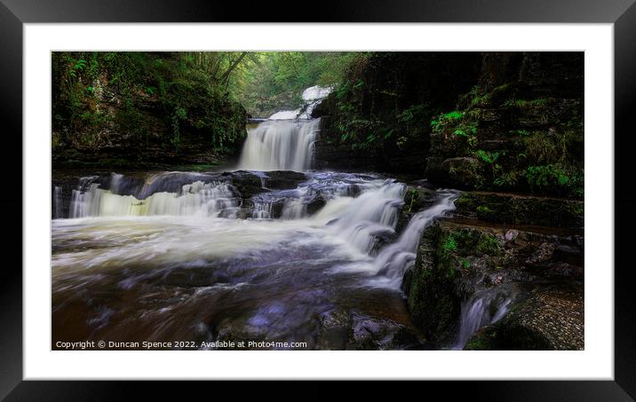 Brecon Waterfall Framed Mounted Print by Duncan Spence