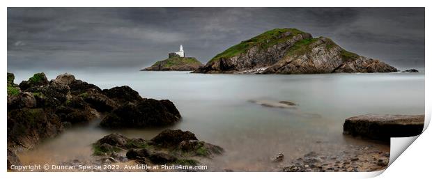 The Mumbles Lighthouse  Print by Duncan Spence