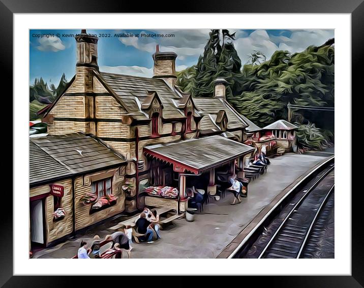 Haverthwaite Railway Station (Digital Art Version) Framed Mounted Print by Kevin Maughan