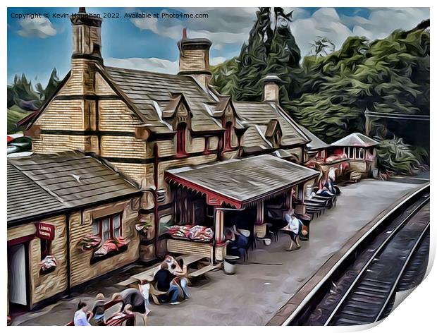 Haverthwaite Railway Station (Digital Art Version) Print by Kevin Maughan