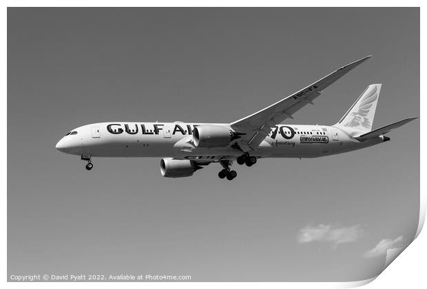Gulf Air Boeing 787-9 Print by David Pyatt