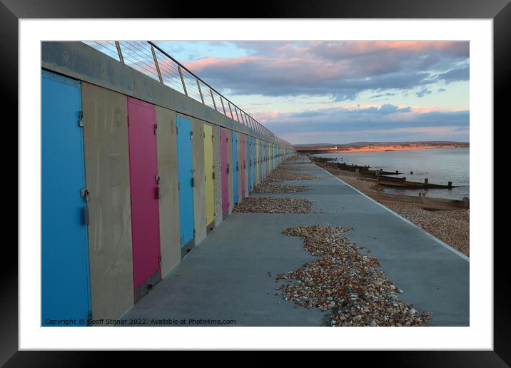 Beach Huts Framed Mounted Print by Geoff Stoner