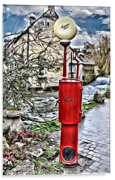 Pratts Fuel Pump (Digital Art Version) Acrylic by Kevin Maughan