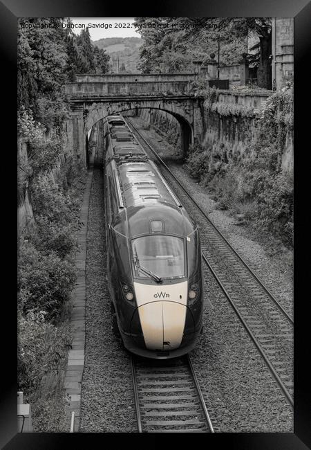 Abstract GWR IET HST train through Sydeny Ward Bath Framed Print by Duncan Savidge
