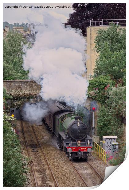 Mayflower steam train leaving Bath Print by Duncan Savidge
