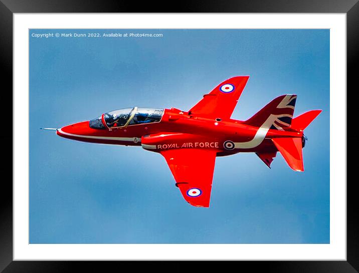 Red Arrow Hawk Aircraft Framed Mounted Print by Mark Dunn