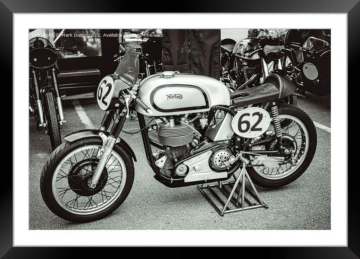Norton Racing Motorcycle Framed Mounted Print by Mark Dunn