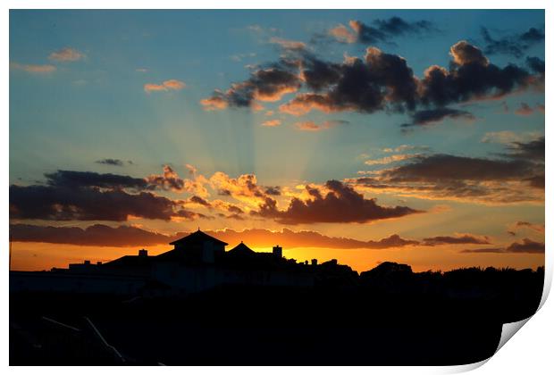 Sunset of The White House, Milford on Sea, 28th May 2022 Print by Geoff Stoner