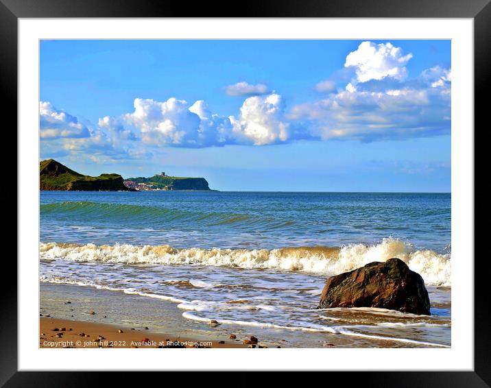 Cayton Bay view from beach, Yorkshire. Framed Mounted Print by john hill