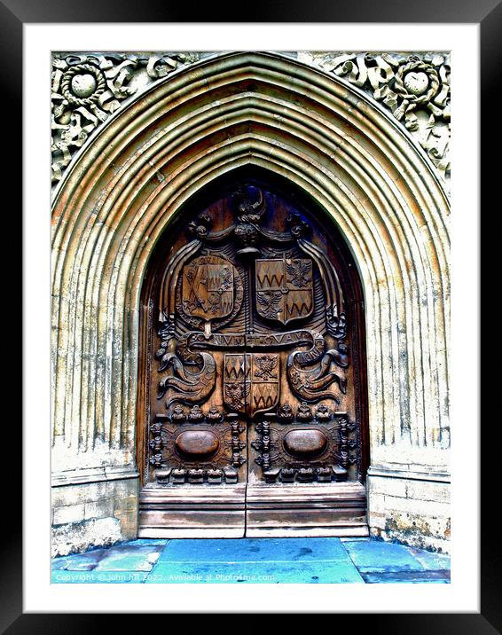 The West door of Bath Abbey, Bath. Framed Mounted Print by john hill
