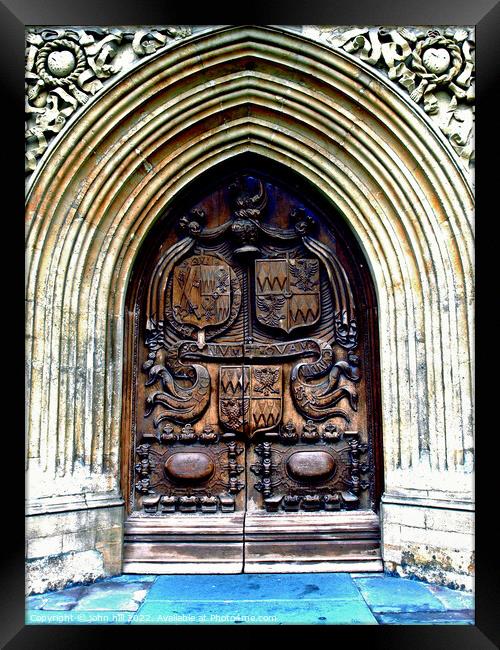 The West door of Bath Abbey, Bath. Framed Print by john hill